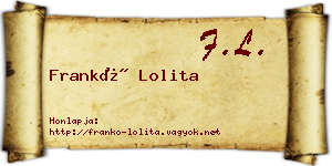 Frankó Lolita névjegykártya
